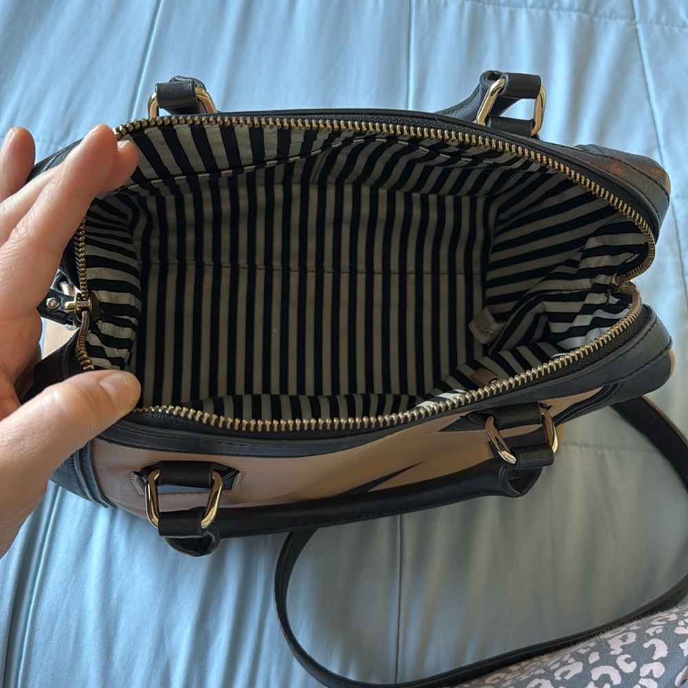 Kate Spade Tan and Black Satchel with Structured Design - Picture 8 of 9